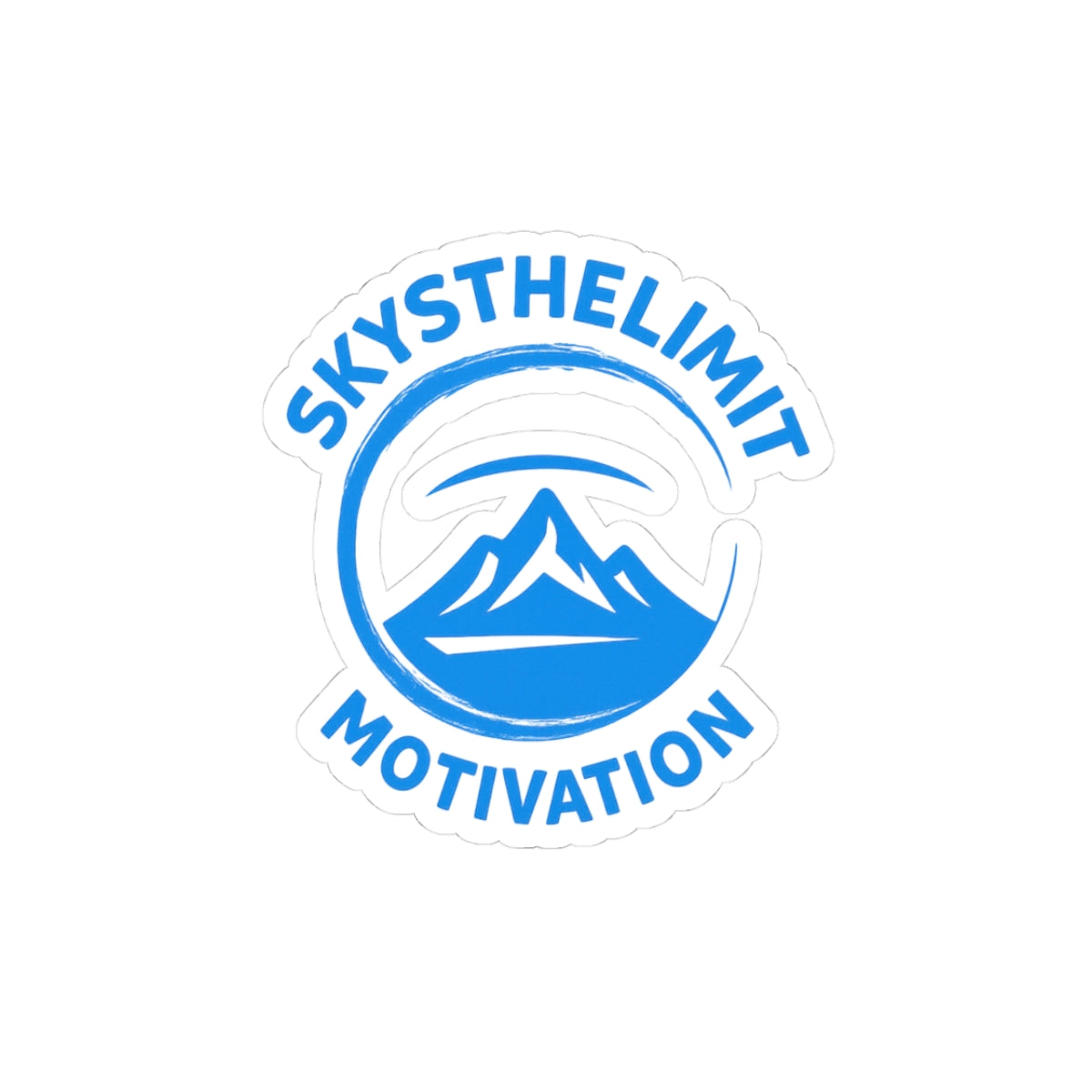 Motivation Mountain Sticker — "SkysTheLimit" Inspirational Kiss-Cut Decal