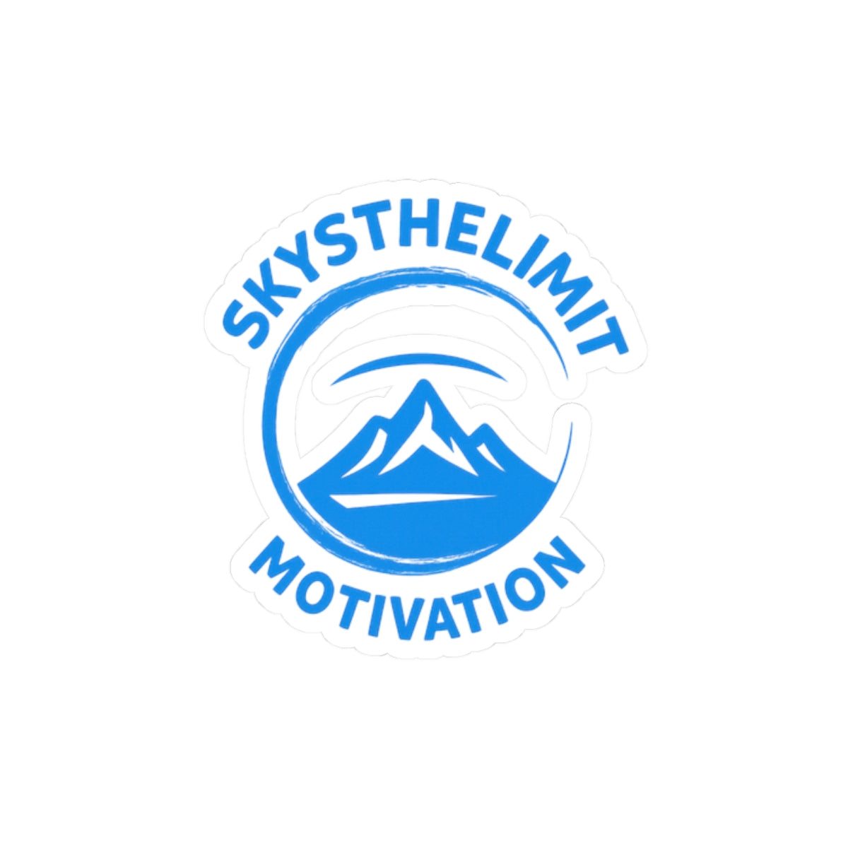 Motivation Mountain Sticker — "SkysTheLimit" Inspirational Kiss-Cut Decal