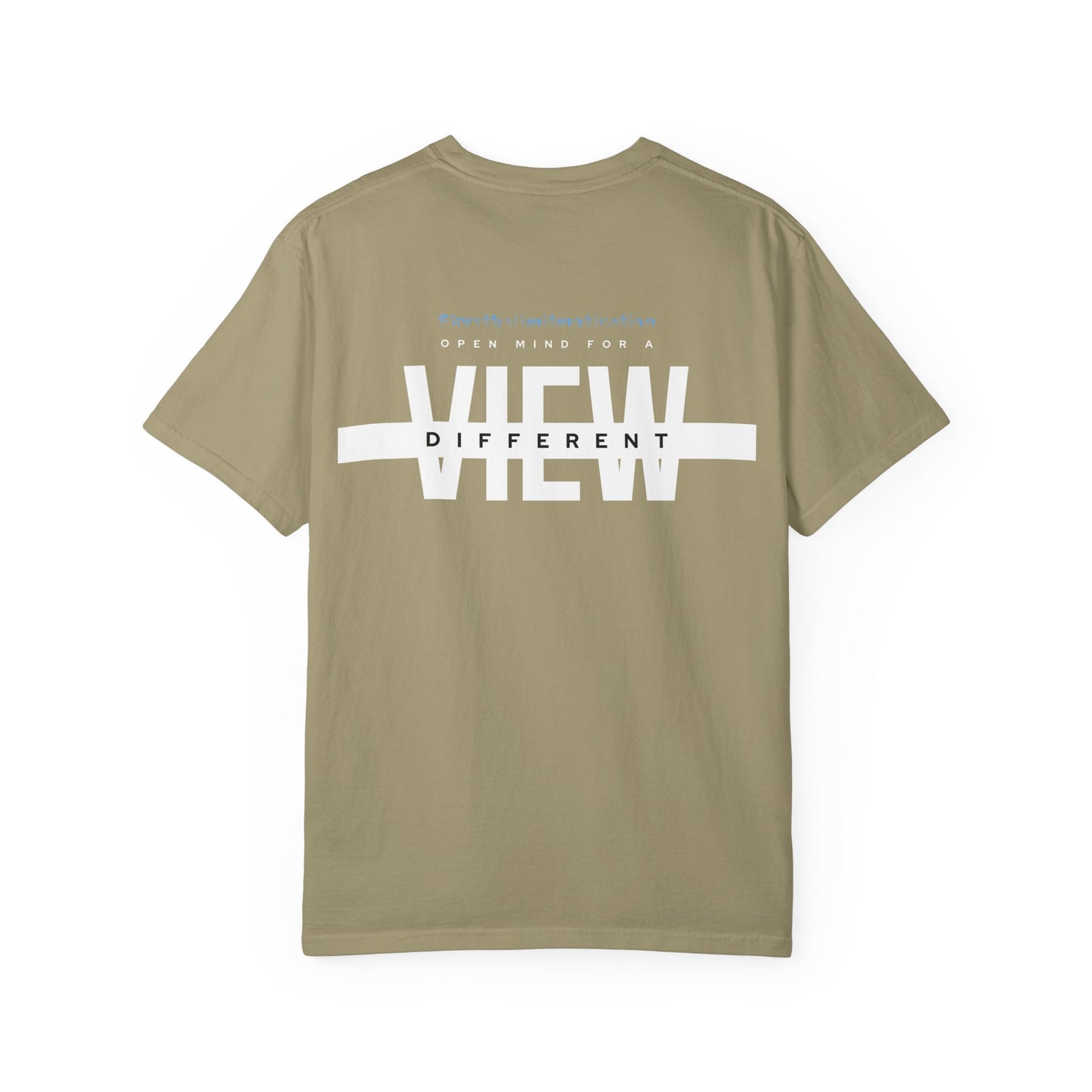 Garment-Dyed T-shirt with 'Open Mind for a Different View' Design