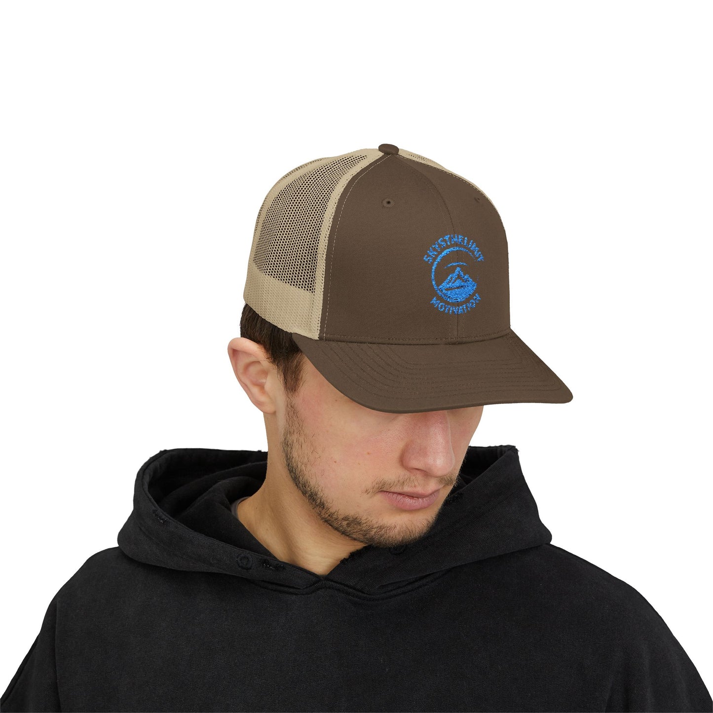 Embroidered Trucker Cap - Stay the Path Motivation Design